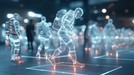 Digital Visualization of Human Figures in a Conceptual Society Scene