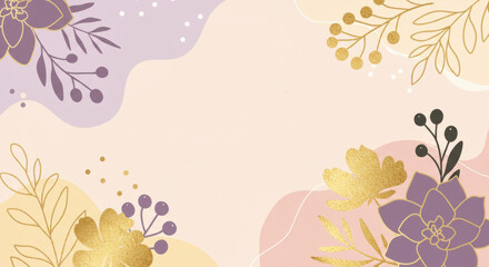 Elegant floral design with gold accents for decorative backgrounds and cards