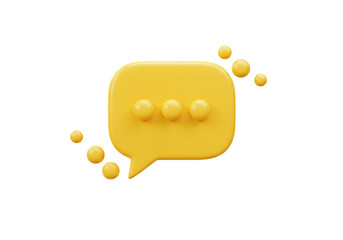 Isolated Yellow Speech Bubble with Dots for Chat and Communication