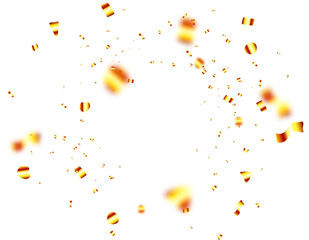 Colorful 3D Confetti Explosion on White Background
