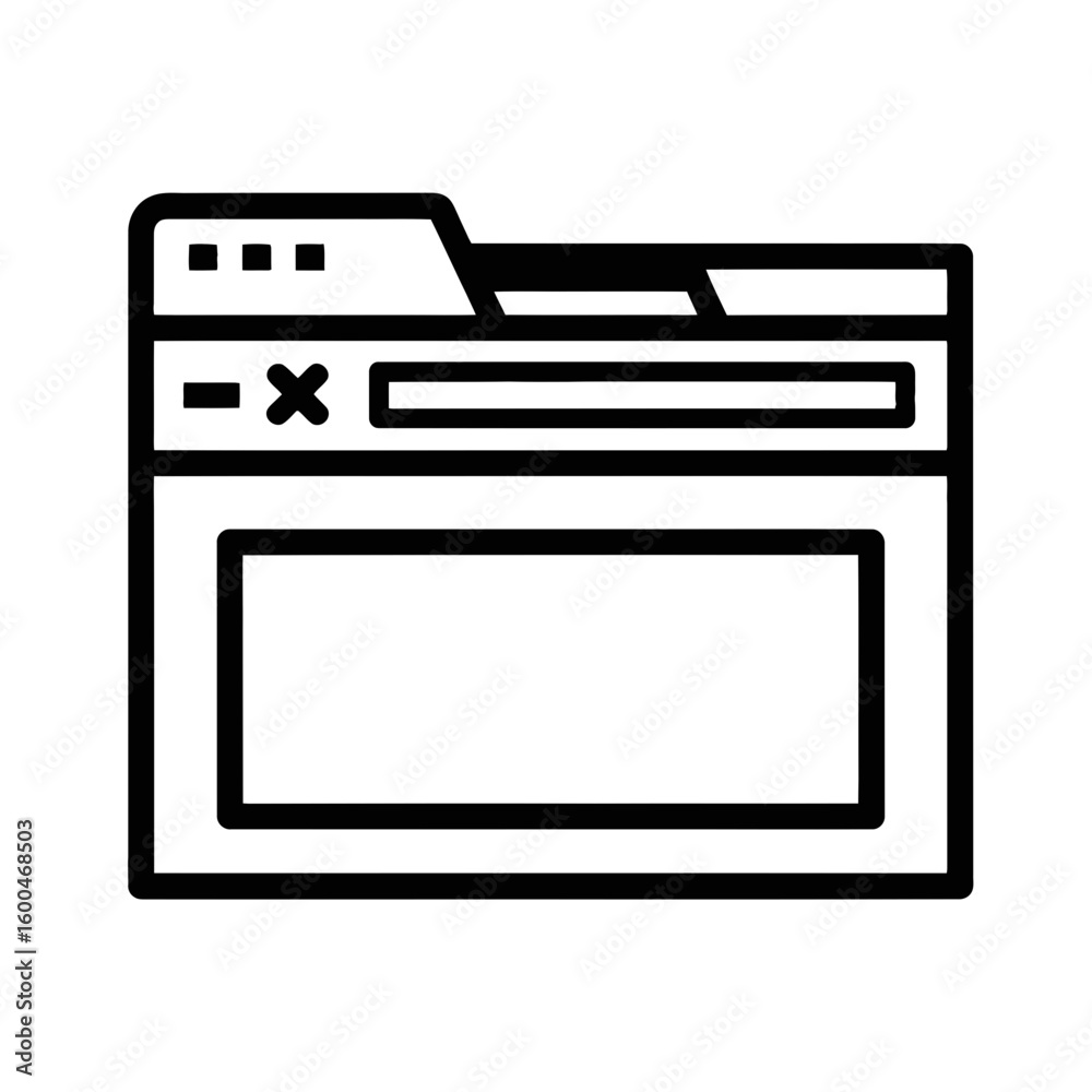 Poster explore digital interfaces and navigate online content with this clean, modern browser window icon r