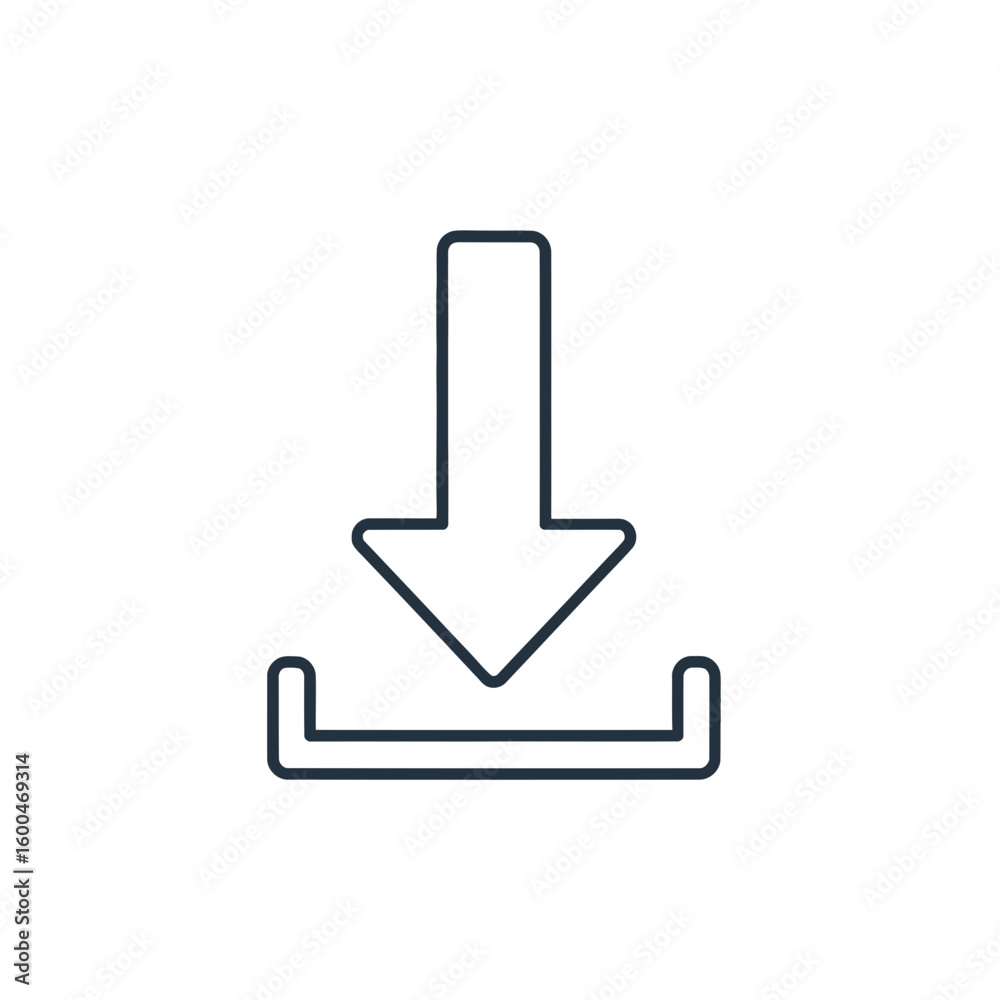 Fototapete Get instant access to digital assets with this clean, modern download icon, perfect for websites and apps, signifying easy data transfer and retrieval.