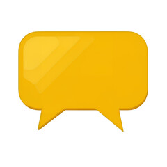 Yellow Speech Bubble with Transparent Background, 3D Realism Design Element