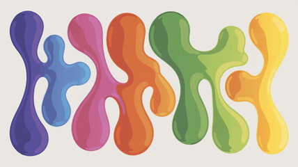 Colorful abstract organic shapes flowing background