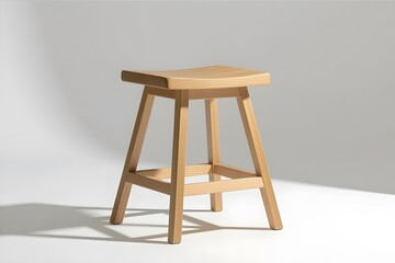Modern Wooden Bar Stool with Saddle Seat