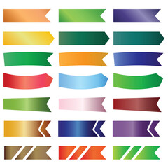 Set of colorful ribbon banners