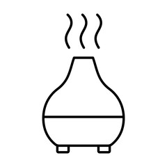 Illustration showing black icon of air fresheners and diffusers on white background