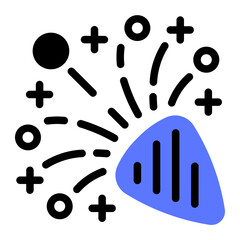 This Confetti icon is suitable for prom, school party, etc.