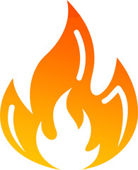 Vector fire icon illustration with flame and heat design elements