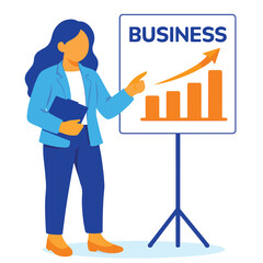 Vector of a woman giving a business presentation