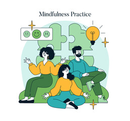 Mindfulness Practice with People Meditating