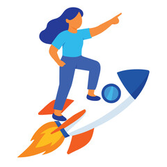 Vector of a woman on her way to success