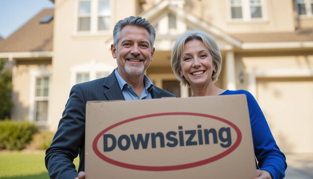 Real estate downsizing for seniors, elderly selling homes to save for retirement, investment, and financial security