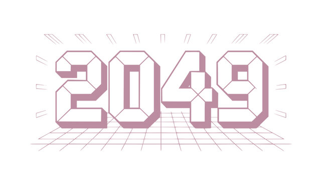 2049 Retro Futuristic Year Design.