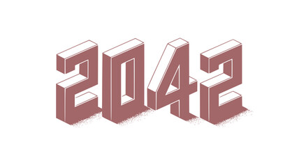 2042 Isometric New Year Design.