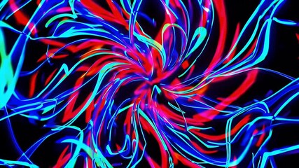 captivating 4K abstract loop animation swirling neon lights red green blue forming futuristic digital vortex perfect tech event visuals energetic motion backgrounds sci fi - Powered by Adobe