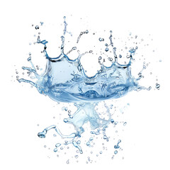 Water splash in a dynamic, radiating pattern