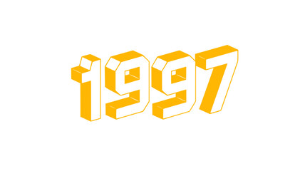1997 Year Number Isometric Design.