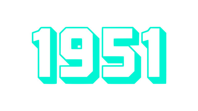 1951 Retro Year Number Design.