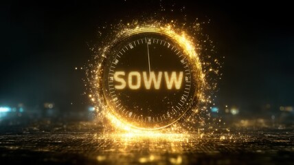 Dynamic SOWW Logo with Particle Effects: Time, Event, Deadline Concept