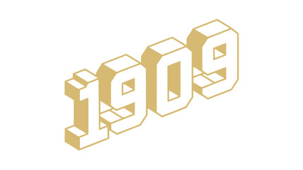 1909 Isometric Number Design.