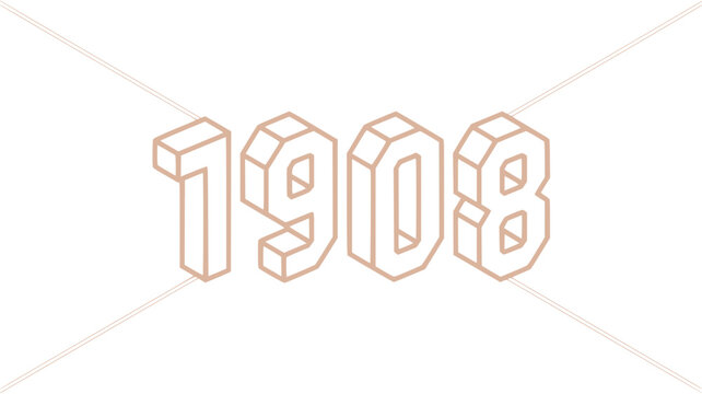 1908 Isometric Number Design.