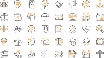 Obraz premium Business Communication Icon Set – Team, Chat, Idea, Meeting, Brainstorm, Speech, Thought, Work, Solution, Strategy, Communication, Discussion, Planning, Icon, Concept, Digital, Talk