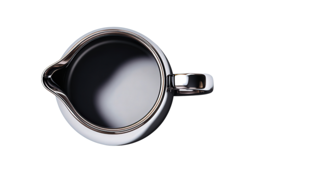 Elegant Water Pitcher: A flat lay of an elegant water pitcher with a sleek design, isolated on a Transparent background, PNG file.