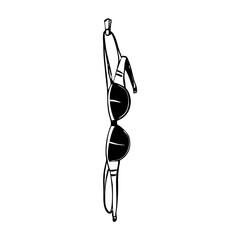 Womens Swimsuit Bikini Bra. Summer Clothes Bikini Fashion Hand drawn Inky Vector illustration.