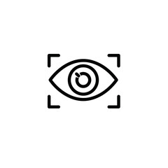 Eye icon with focus frame in minimalistic style  