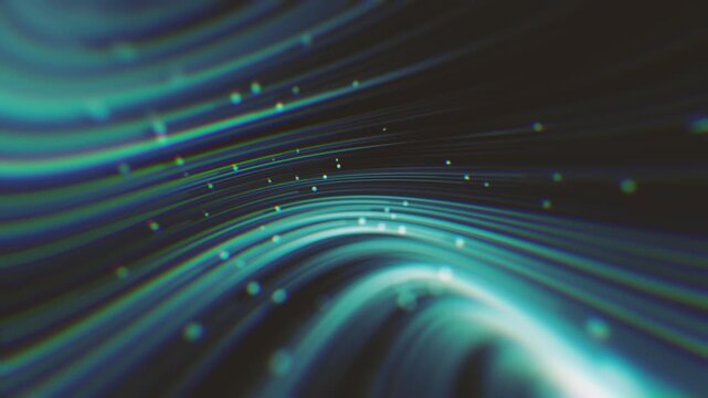 Ethereal Abstract Digital Lines Background/ Animation of an abstract technology wallpaper background of ethereal flowing particle lines evoking a dremscape