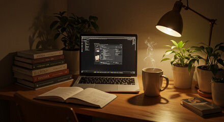 心地よいナチュラルな作業スペース