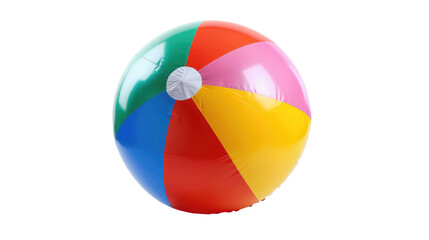 Brightly colored beach ball floating on transparent background for summer fun activities
