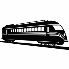 Railway Silhouette Vector Scene