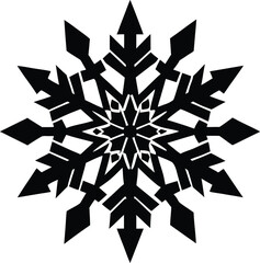 Black snowflake silhouette vector graphic design element