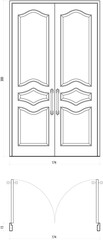 Element of Classic Double Door Architectural Drawing. Set 37