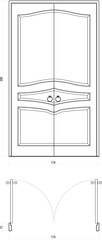 Element of Classic Double Door Architectural Drawing. Set 39