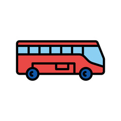 Tour Bus color line icon.