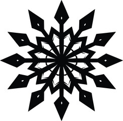Black snowflake silhouette vector graphic design