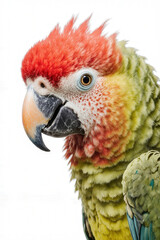 Obraz premium Vibrant Parrot Portrait: A close-up of a stunning parrot with rich colors, displaying the intricate details of its plumage, capturing a moment of captivating beauty.