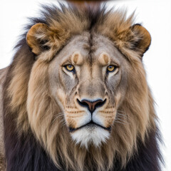 Majestic Lion: A striking portrait of a lion showcases the king of the jungle's powerful gaze and magnificent mane.