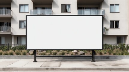 Obraz premium Blank billboard advertisement in the front of new builded residential building 