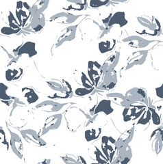 abstract, vector, monochrome, big flowers, all over textiles design, illustration digital image can be used for wrapping paper