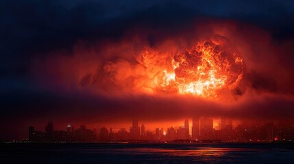 City engulfed in fiery explosion (2)