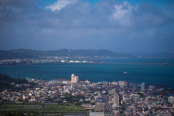 Aerial view of Nancheng City, Okinawa Prefecture, Japan