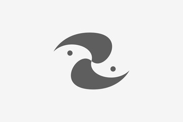 Modern eagle head symetric logo 