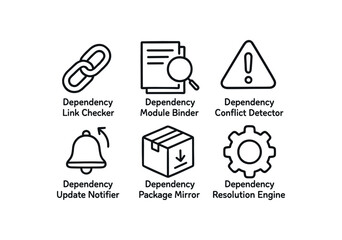 Fototapeta premium hand drawn cute out doodle style isolated dependency link checker dependency module binder dependency conflict detector dependency update notifier dependency package mirror dependency