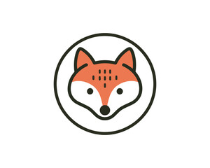 Obraz premium Minimalist Fox Emblem A Stylized Vector Icon in Circular