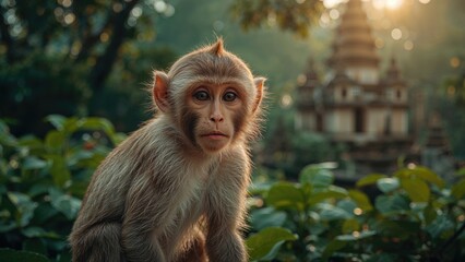 Simian creature within sacred grounds