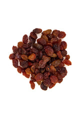 Raisins Pile, Dried Grapes, isolated on white background